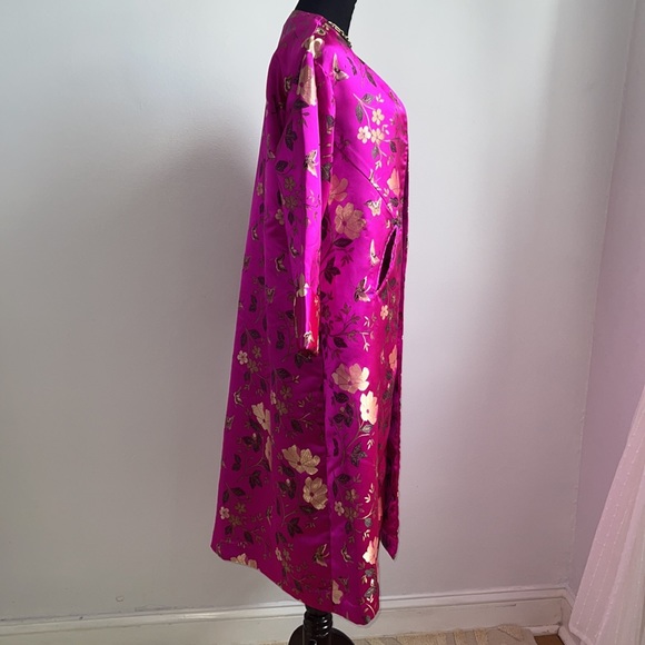 Embroidered silk kimono duster - Picture 6 of 14